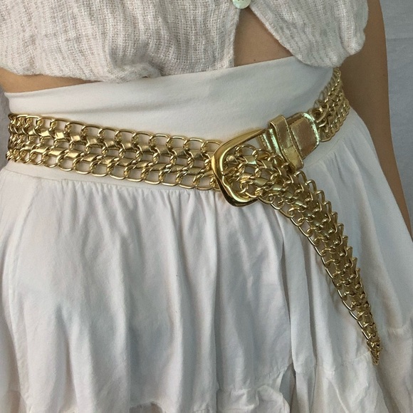 Vintage gold chain belt - Picture 3 of 4